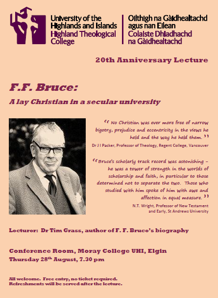 FF Bruce lecture poster